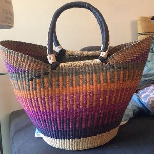 Handwoven U shopper bag